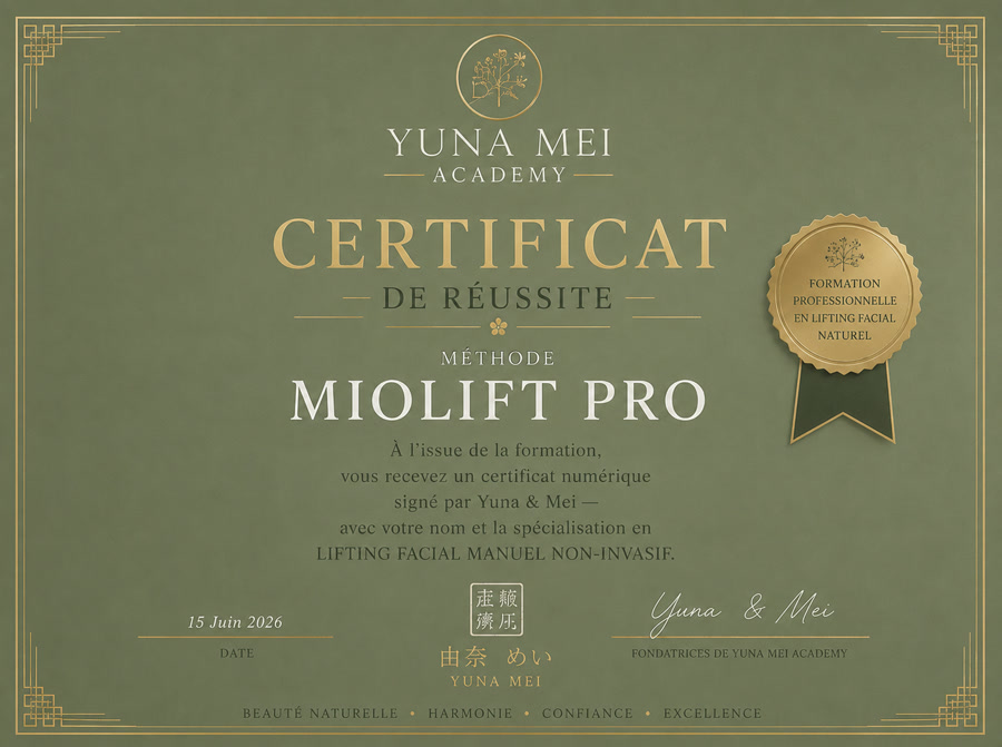 Certificat de Réussite — Méthode MioLift Pro